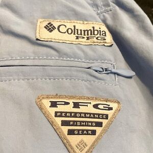 Men’s Columbia short size med, baby blue. Excellent condition